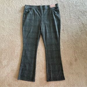 NWT Serra Ladies Plaid Flare Pull On Pants Houndstooth XL aldis